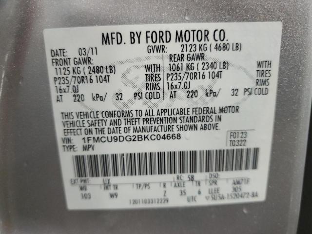 Photo 12 VIN: 1FMCU9DG2BKC04668 - FORD ESCAPE XLT 