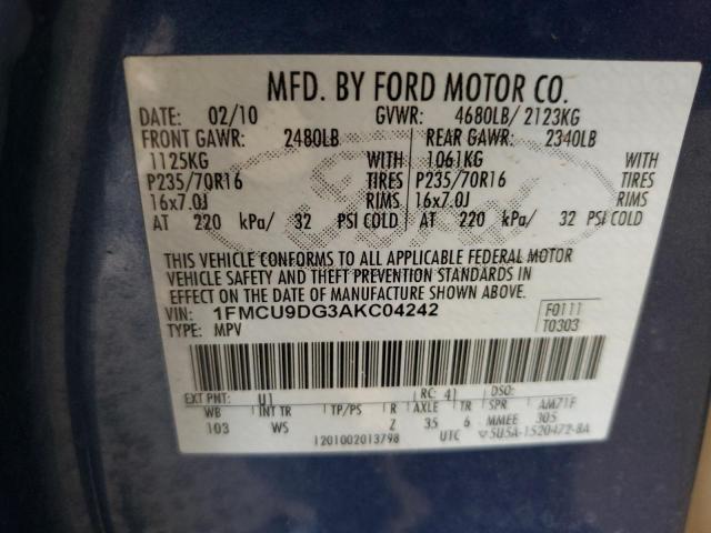 Photo 9 VIN: 1FMCU9DG3AKC04242 - FORD ESCAPE XLT 