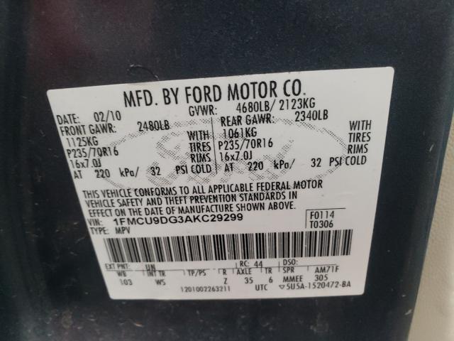 Photo 9 VIN: 1FMCU9DG3AKC29299 - FORD ESCAPE XLT 