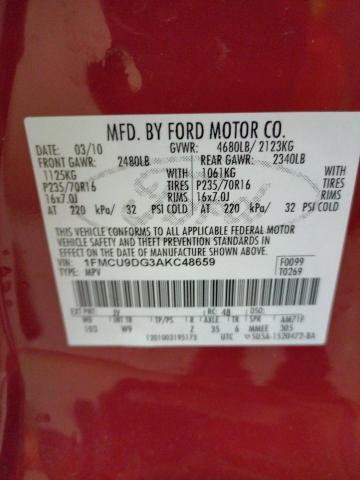 Photo 11 VIN: 1FMCU9DG3AKC48659 - FORD ESCAPE XLT 