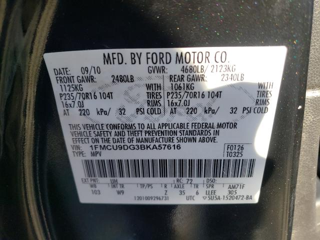 Photo 9 VIN: 1FMCU9DG3BKA57616 - FORD ESCAPE XLT 