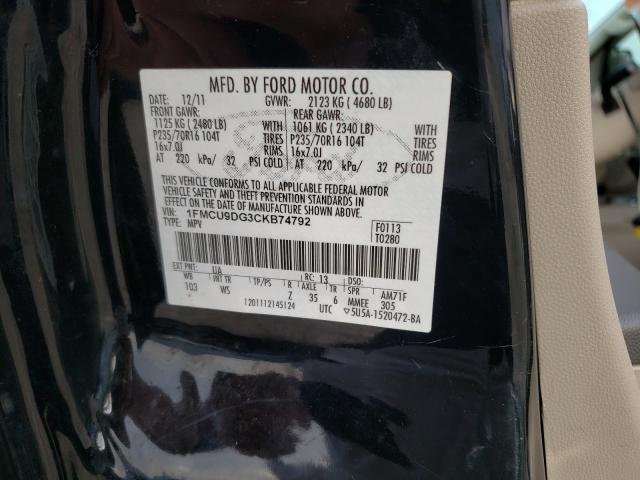 Photo 9 VIN: 1FMCU9DG3CKB74792 - FORD ESCAPE XLT 