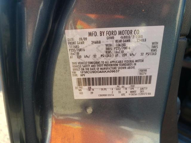 Photo 9 VIN: 1FMCU9DG4AKA09637 - FORD ESCAPE XLT 