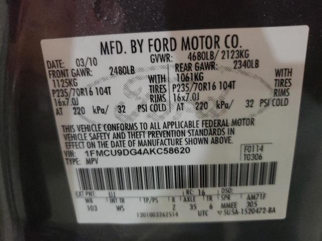 Photo 9 VIN: 1FMCU9DG4AKC58620 - FORD ESCAPE 