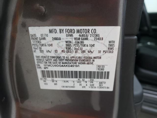 Photo 9 VIN: 1FMCU9DG4AKD45191 - FORD ESCAPE XLT 