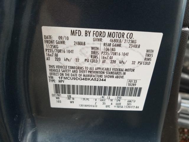 Photo 9 VIN: 1FMCU9DG4BKA52344 - FORD ESCAPE XLT 