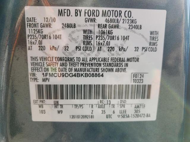 Photo 12 VIN: 1FMCU9DG4BKB08864 - FORD ESCAPE 