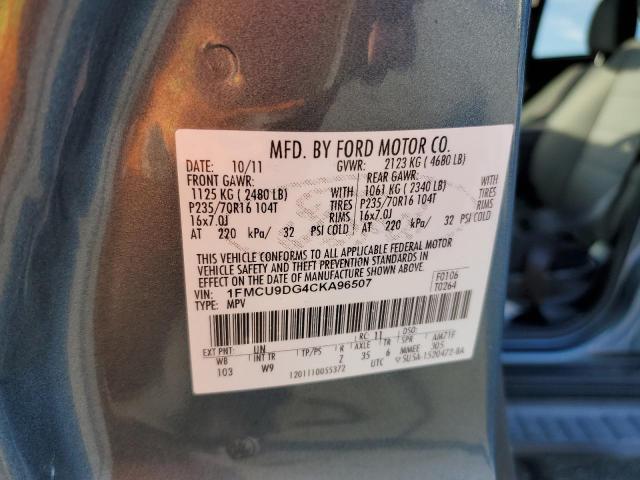 Photo 9 VIN: 1FMCU9DG4CKA96507 - FORD ESCAPE XLT 