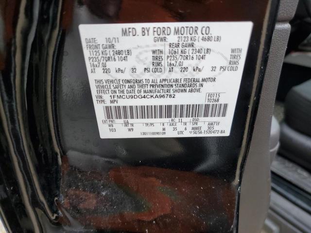 Photo 9 VIN: 1FMCU9DG4CKA96782 - FORD ESCAPE XLT 