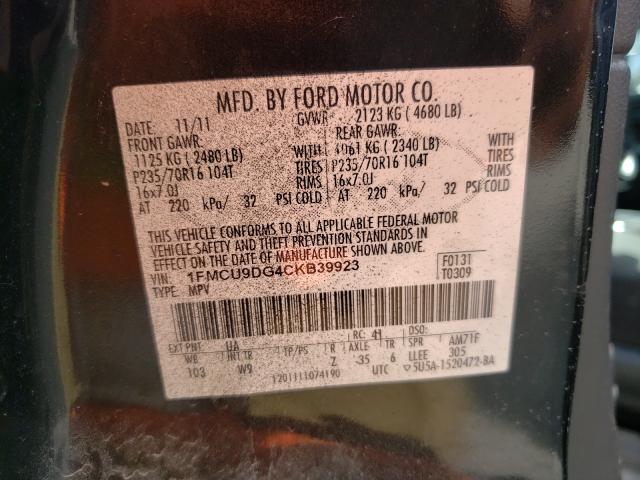 Photo 9 VIN: 1FMCU9DG4CKB39923 - FORD ESCAPE XLT 