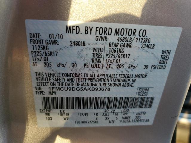 Photo 12 VIN: 1FMCU9DG5AKB93678 - FORD ESCAPE XLT 