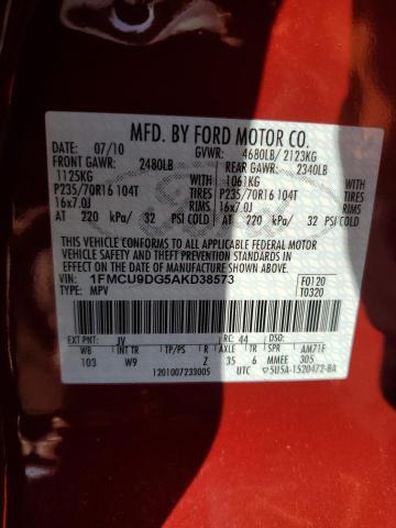 Photo 12 VIN: 1FMCU9DG5AKD38573 - FORD ESCAPE XLT 