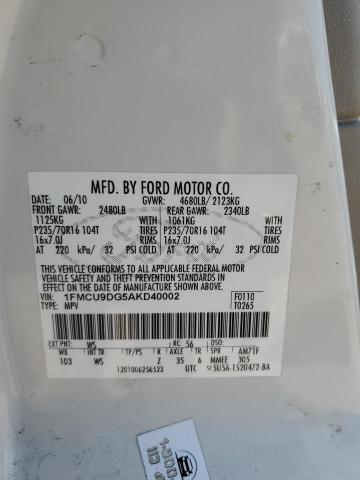 Photo 11 VIN: 1FMCU9DG5AKD40002 - FORD ESCAPE XLT 