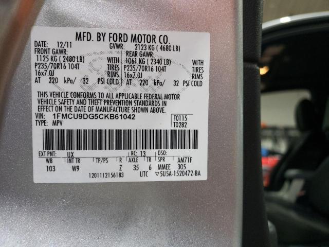 Photo 12 VIN: 1FMCU9DG5CKB61042 - FORD ESCAPE XLT 