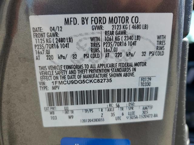 Photo 12 VIN: 1FMCU9DG5CKC82735 - FORD ESCAPE 