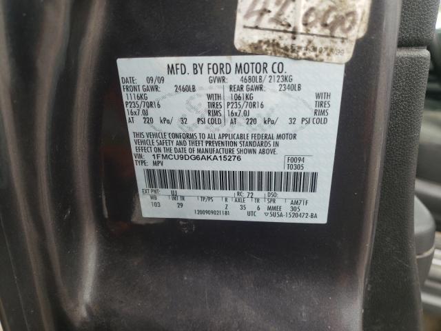 Photo 9 VIN: 1FMCU9DG6AKA15276 - FORD ESCAPE XLT 