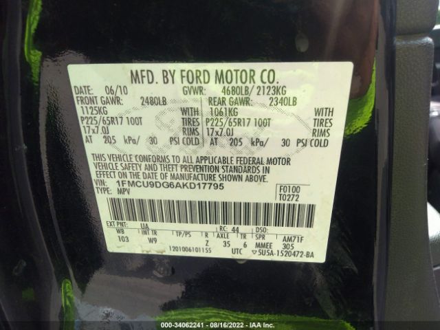 Photo 8 VIN: 1FMCU9DG6AKD17795 - FORD ESCAPE 