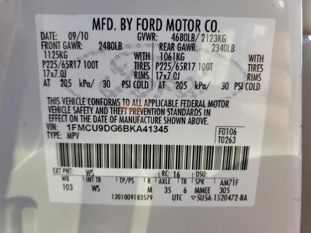 Photo 9 VIN: 1FMCU9DG6BKA41345 - FORD ESCAPE XLT 