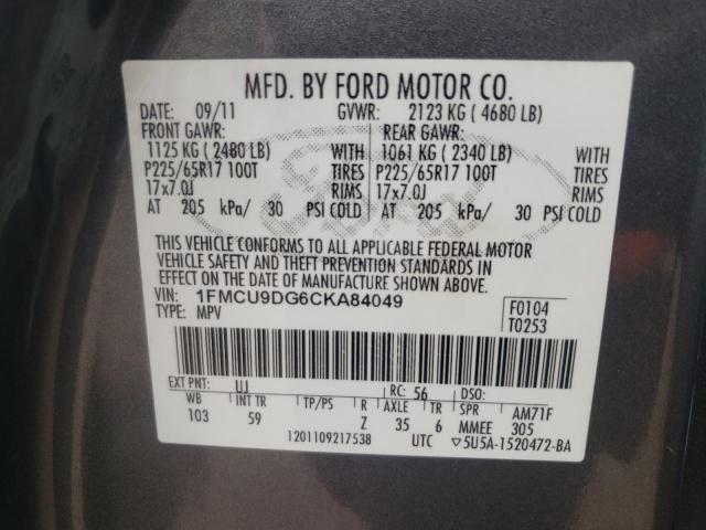 Photo 12 VIN: 1FMCU9DG6CKA84049 - FORD ESCAPE 