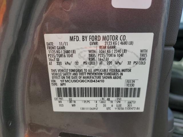 Photo 12 VIN: 1FMCU9DG6CKB43410 - FORD ESCAPE 