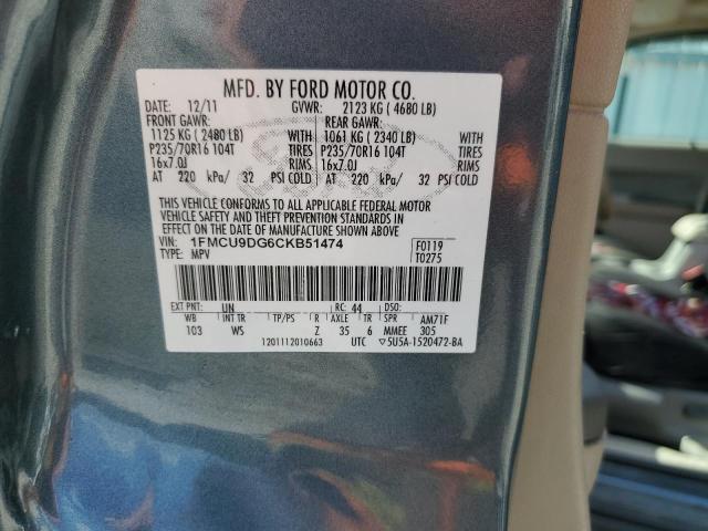 Photo 9 VIN: 1FMCU9DG6CKB51474 - FORD ESCAPE XLT 