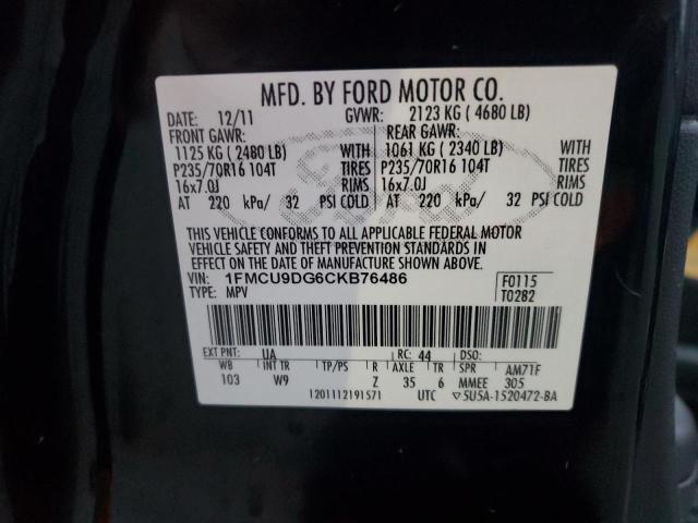 Photo 12 VIN: 1FMCU9DG6CKB76486 - FORD ESCAPE XLT 