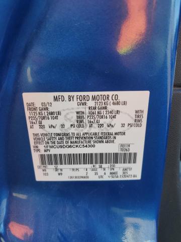 Photo 13 VIN: 1FMCU9DG6CKC54300 - FORD ESCAPE XLT 