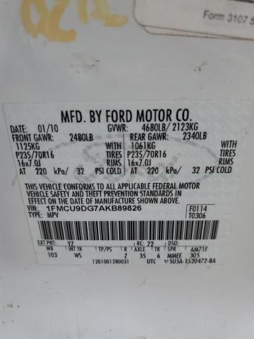 Photo 12 VIN: 1FMCU9DG7AKB89826 - FORD ESCAPE XLT 