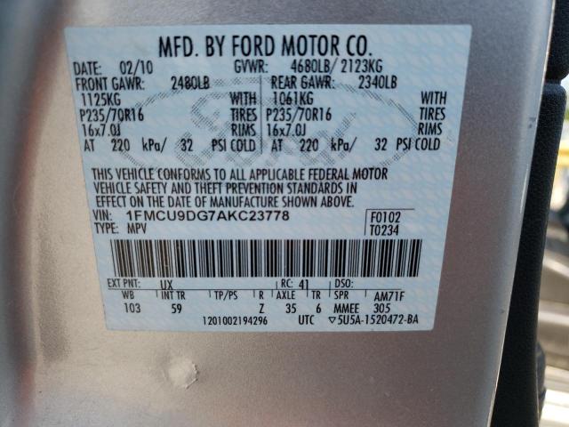 Photo 9 VIN: 1FMCU9DG7AKC23778 - FORD ESCAPE XLT 