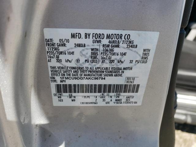 Photo 12 VIN: 1FMCU9DG7AKC96794 - FORD ESCAPE 