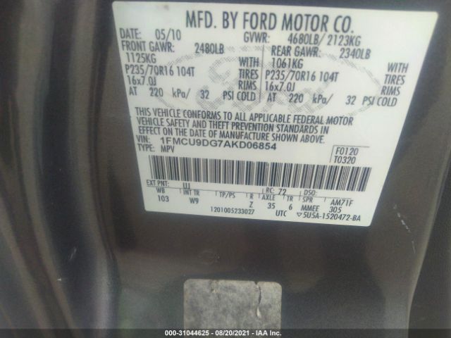 Photo 8 VIN: 1FMCU9DG7AKD06854 - FORD ESCAPE 