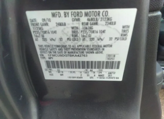 Photo 8 VIN: 1FMCU9DG7BKA42763 - FORD ESCAPE 