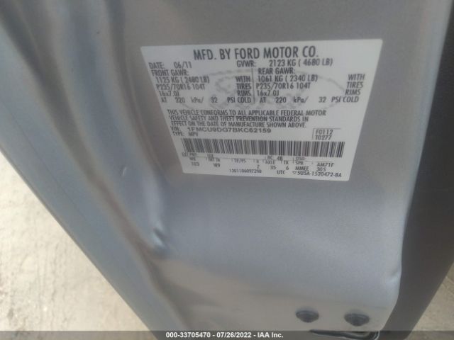 Photo 8 VIN: 1FMCU9DG7BKC62159 - FORD ESCAPE 