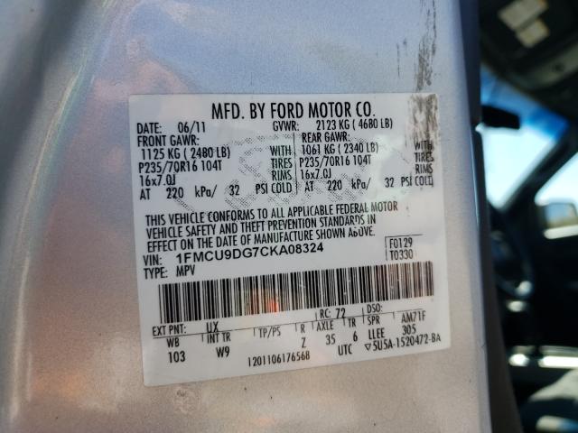 Photo 9 VIN: 1FMCU9DG7CKA08324 - FORD ESCAPE XLT 