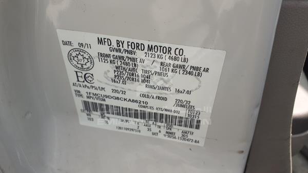 Photo 1 VIN: 1FMCU9DG8CKA86210 - FORD ESCAPE 