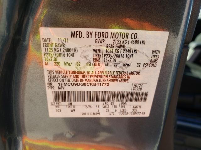 Photo 9 VIN: 1FMCU9DG8CKB41772 - FORD ESCAPE XLT 