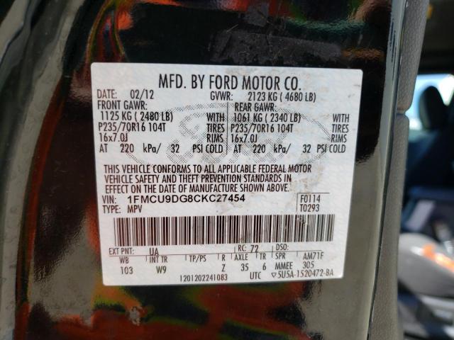 Photo 9 VIN: 1FMCU9DG8CKC27454 - FORD ESCAPE XLT 