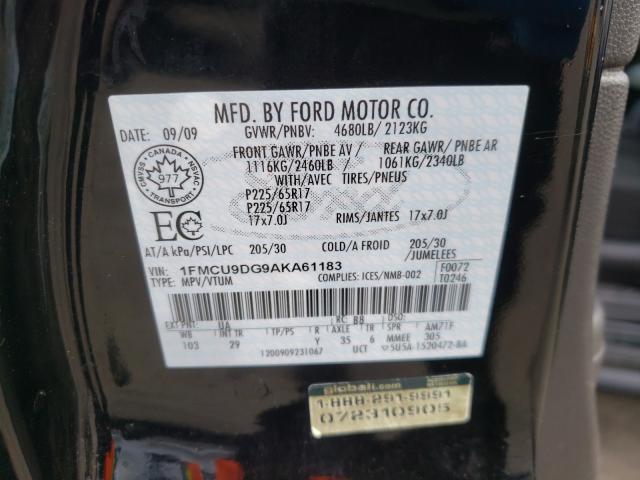 Photo 9 VIN: 1FMCU9DG9AKA61183 - FORD ESCAPE XLT 