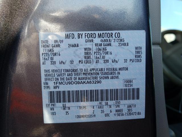 Photo 9 VIN: 1FMCU9DG9AKA63290 - FORD ESCAPE XLT 