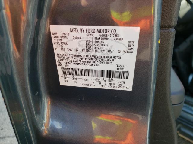 Photo 9 VIN: 1FMCU9DG9AKC28755 - FORD ESCAPE XLT 