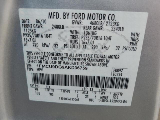 Photo 12 VIN: 1FMCU9DG9AKD36759 - FORD ESCAPE XLT 