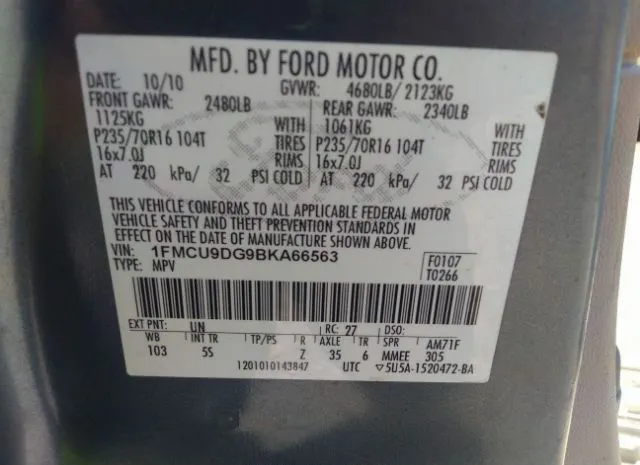 Photo 8 VIN: 1FMCU9DG9BKA66563 - FORD ESCAPE 