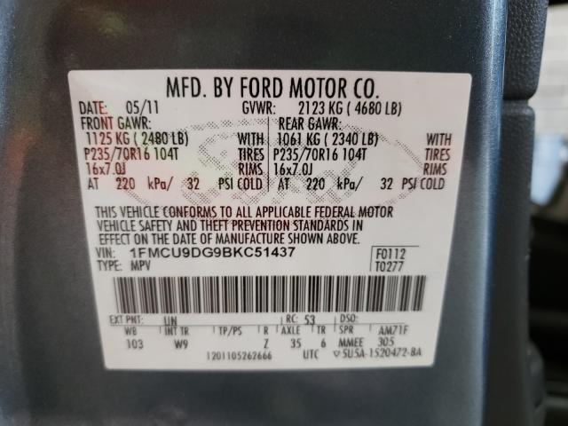 Photo 9 VIN: 1FMCU9DG9BKC51437 - FORD ESCAPE XLT 