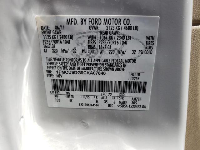 Photo 12 VIN: 1FMCU9DG9CKA07840 - FORD ESCAPE 