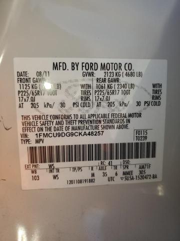 Photo 11 VIN: 1FMCU9DG9CKA48257 - FORD ESCAPE 