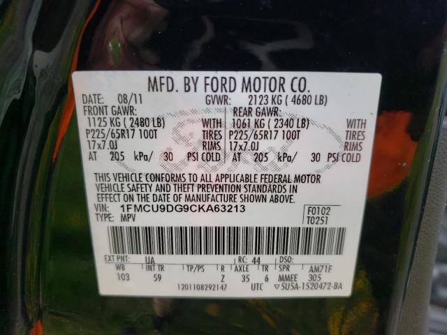 Photo 12 VIN: 1FMCU9DG9CKA63213 - FORD ESCAPE XLT 