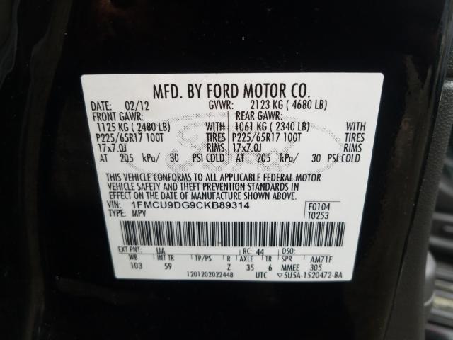 Photo 9 VIN: 1FMCU9DG9CKB89314 - FORD ESCAPE XLT 