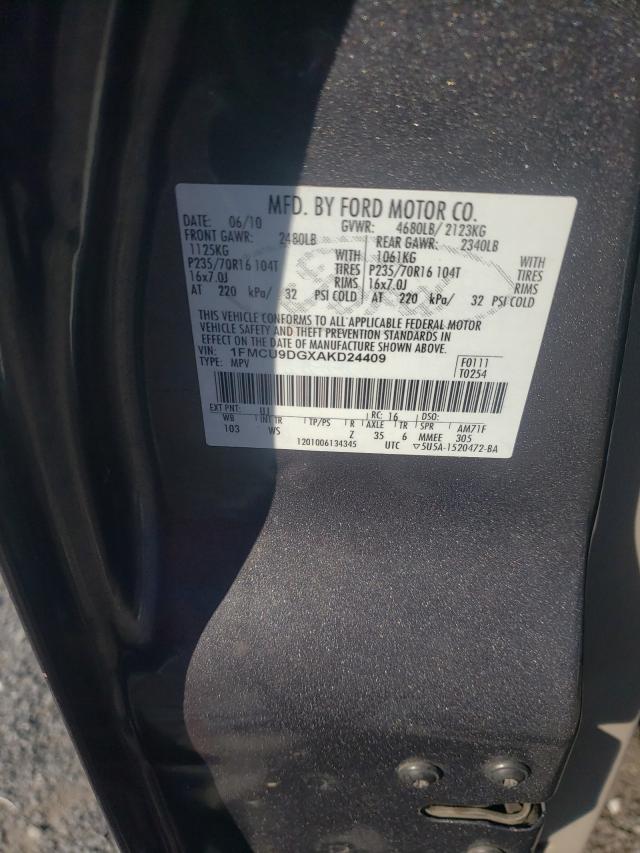 Photo 9 VIN: 1FMCU9DGXAKD24409 - FORD ESCAPE XLT 