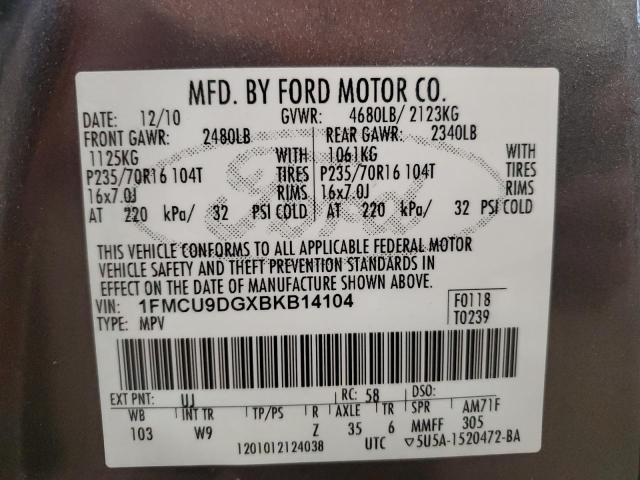 Photo 12 VIN: 1FMCU9DGXBKB14104 - FORD ESCAPE 