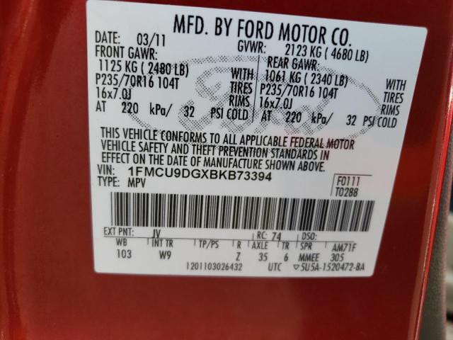 Photo 12 VIN: 1FMCU9DGXBKB73394 - FORD ESCAPE 